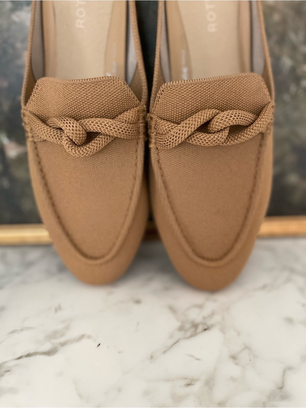 Rothy's The Loafer Mule Birdseye Wren Beige Size 11 In Love Insole - Picture 8 of 12